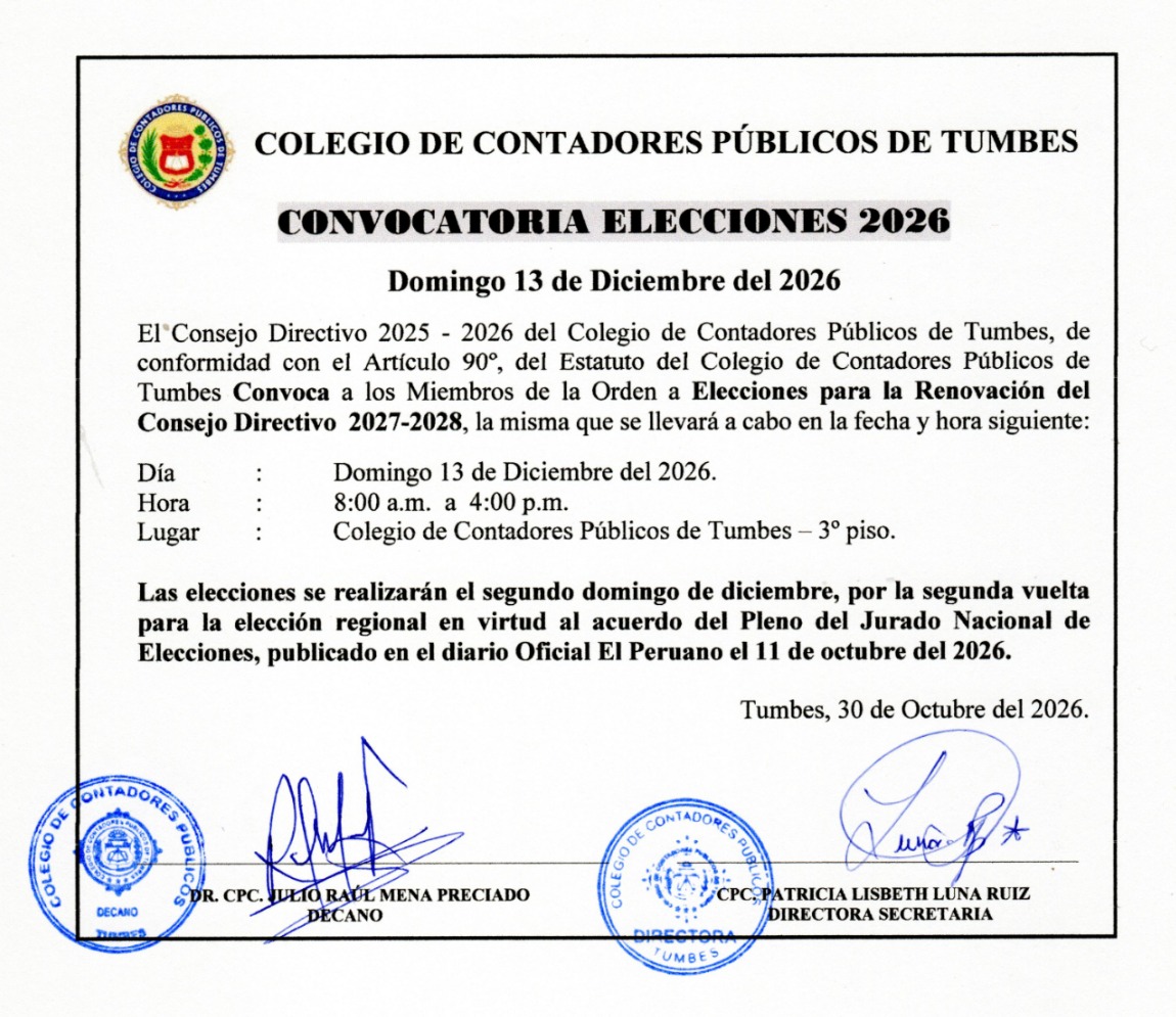 Convocatoria oficial Elecciones 2026